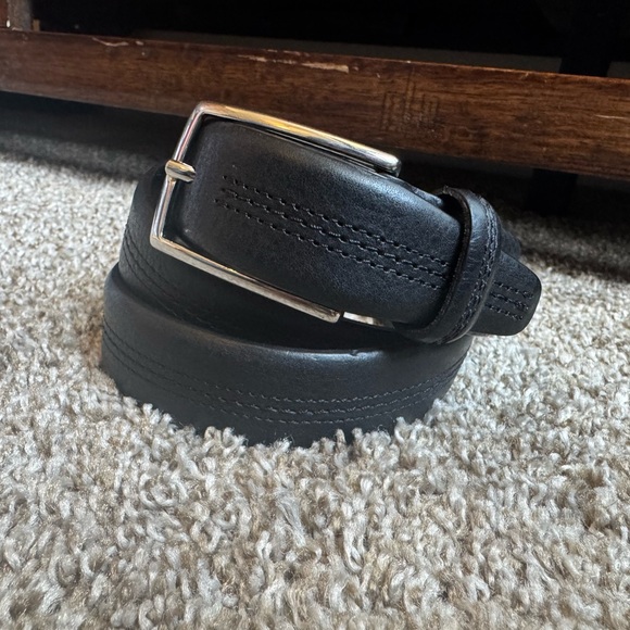 Brooks Brothers 346 Mens Black Pebble Leather Dress Belt Made in Italy - Picture 2 of 13